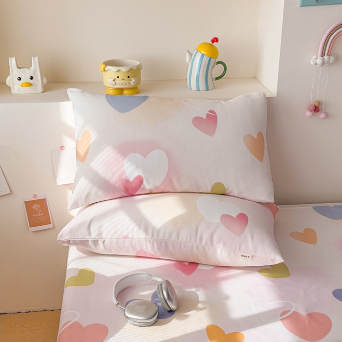 91家纺网 家纺一手货源 找家纺 爱彼家纺 2026新款升级细沙印花老粗布床单单品床单床单单件-细沙系列四 甜心