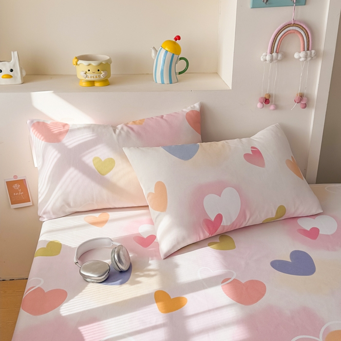 91家纺网 家纺一手货源 找家纺 爱彼家纺 2026新款升级细沙印花老粗布床单单品床单床单单件-细沙系列四 甜心