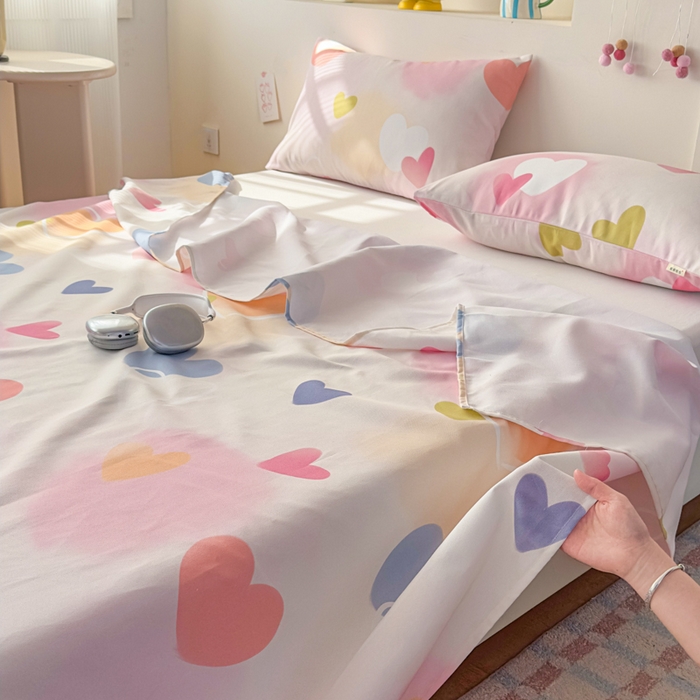 91家纺网 家纺一手货源 找家纺 爱彼家纺 2026新款升级细沙印花老粗布床单单品床单床单单件-细沙系列四 甜心