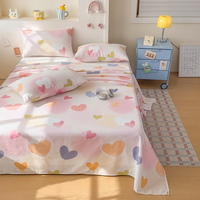 91家纺网 家纺一手货源 找家纺 爱彼家纺 2026新款升级细沙印花老粗布床单单品床单床单单件-细沙系列四 甜心