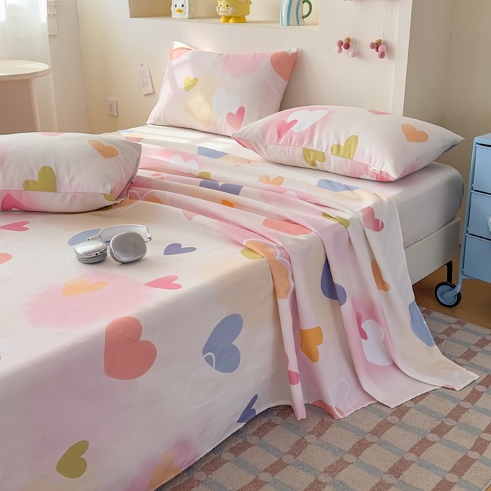 91家纺网 家纺一手货源 找家纺 爱彼家纺 2026新款升级细沙印花老粗布床单单品床单床单单件-细沙系列四 甜心