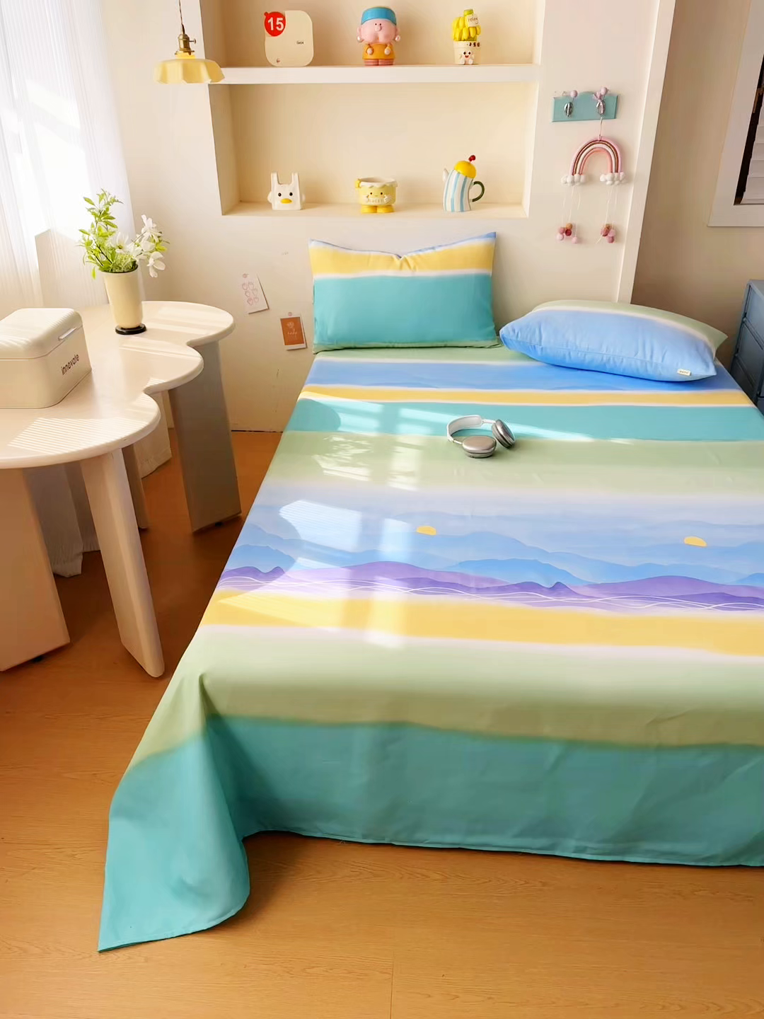 91家纺网 家纺一手货源 找家纺 爱彼家纺 2026新款升级细沙印花老粗布床单单品床单床单单件-细沙系列四 山河日立