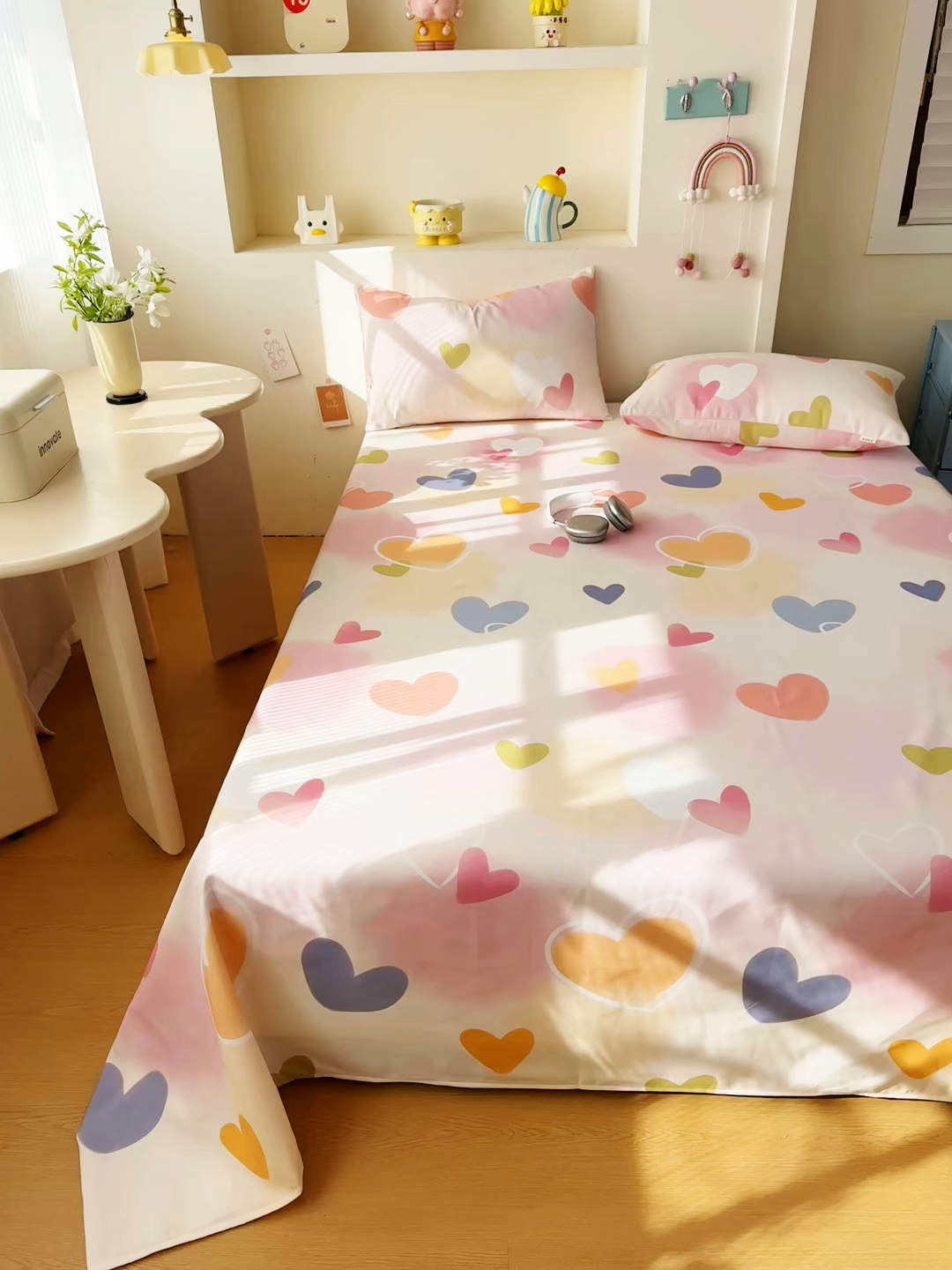 91家纺网 家纺一手货源 找家纺 爱彼家纺 2026新款升级细沙印花老粗布床单单品床单床单单件-细沙系列四 甜心