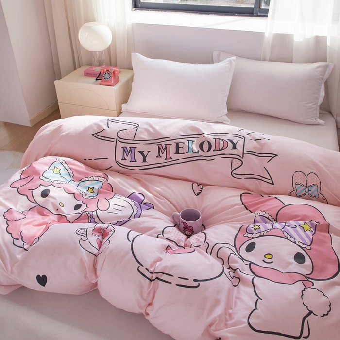 91家纺网 家纺一手货源 找家纺 （总）蘭菲家纺 2026新款全棉三丽欧印花卡通单品被套