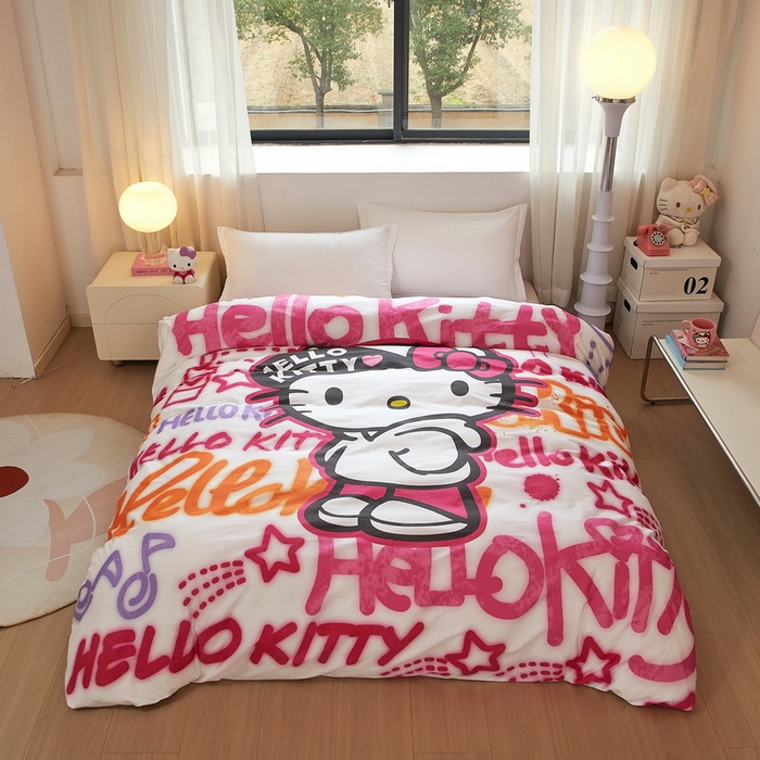 91家纺网 家纺一手货源 找家纺 （总）蘭菲家纺 2026新款全棉三丽欧印花卡通单品被套