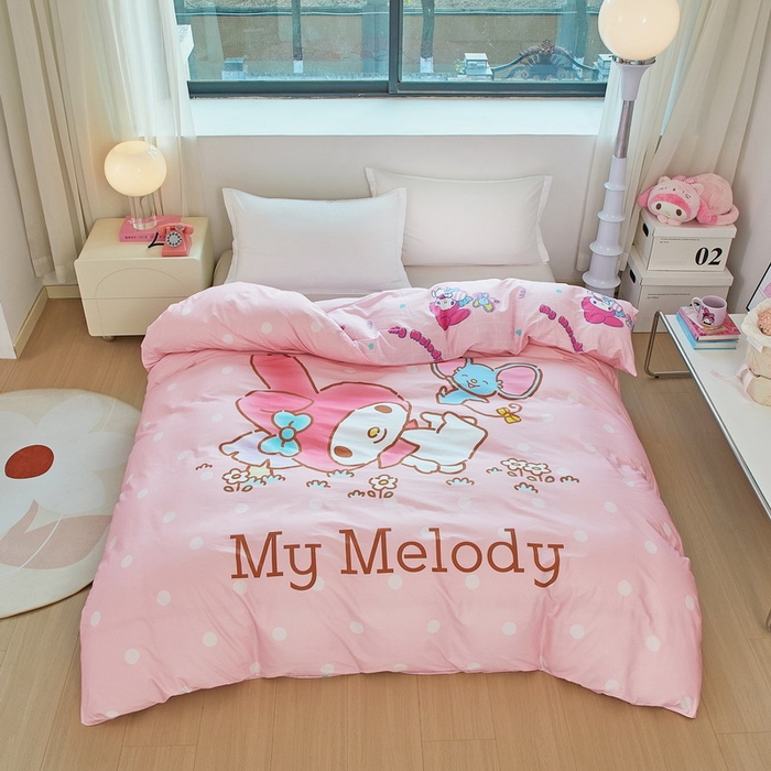 91家纺网 家纺一手货源 找家纺 蘭菲家纺 2026新款全棉三丽欧印花卡通单品被套 轻松美乐蒂