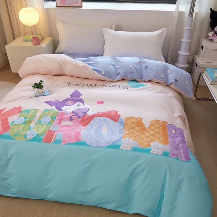 91家纺网 家纺一手货源 找家纺 蘭菲家纺 2026新款全棉三丽欧印花卡通单品被套 快乐小库