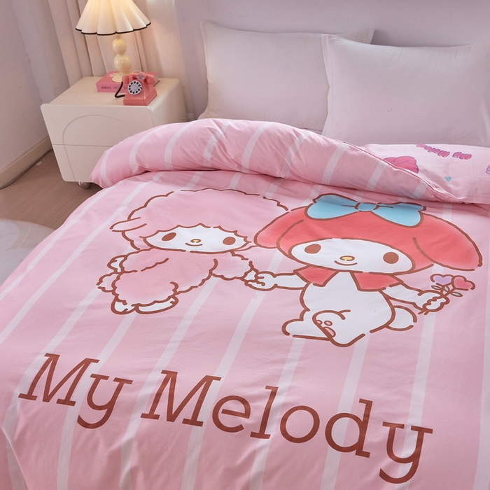 91家纺网 家纺一手货源 找家纺 蘭菲家纺 2026新款全棉三丽欧印花卡通单品被套 美乐必爱