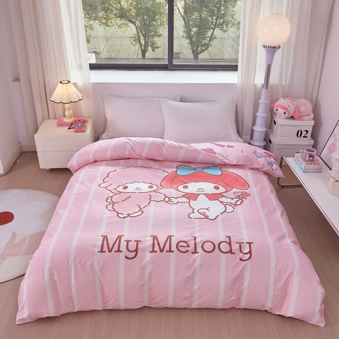 91家纺网 家纺一手货源 找家纺 蘭菲家纺 2026新款全棉三丽欧印花卡通单品被套 美乐必爱