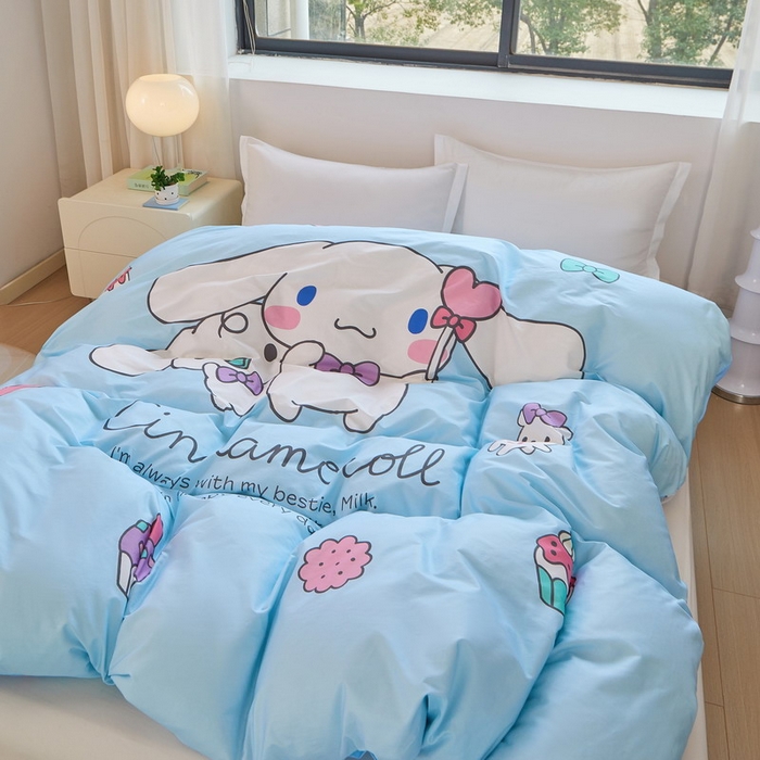 91家纺网 家纺一手货源 找家纺 蘭菲家纺 2026新款全棉三丽欧印花卡通单品被套 逛街狗