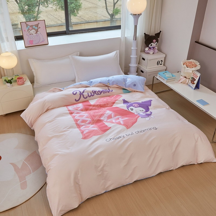 91家纺网 家纺一手货源 找家纺 蘭菲家纺 2026新款全棉三丽欧印花卡通单品被套 小库故事