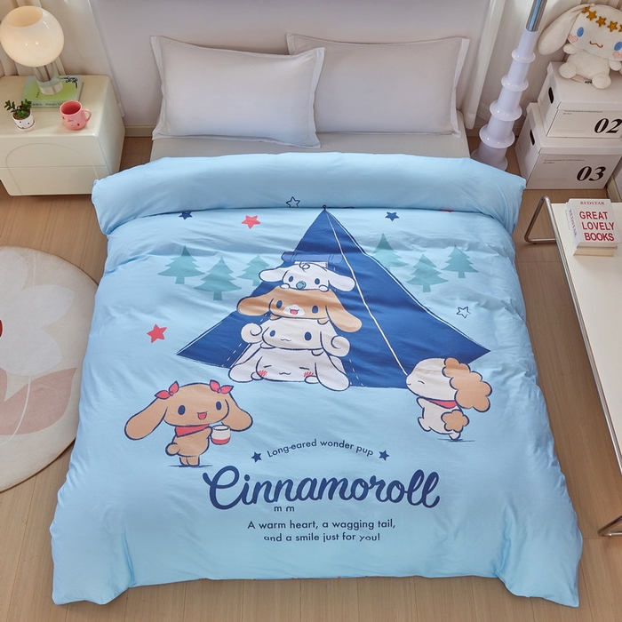 蘭菲家纺 2026新款全棉三丽欧印花卡通单品被套 露营快乐