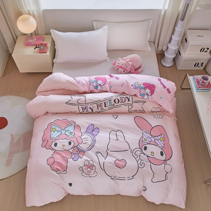蘭菲家纺 2026新款全棉三丽欧印花卡通单品被套 必爱乐奶茶