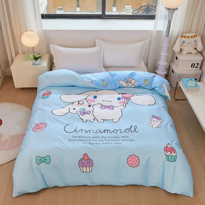 91家纺网 家纺一手货源 找家纺 蘭菲家纺 2026新款全棉三丽欧印花卡通单品被套 逛街狗