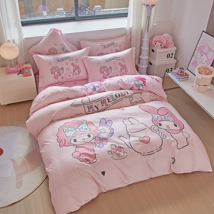 91家纺网 家纺一手货源 找家纺 （总）蘭菲家纺 2026新款全棉三丽欧印花卡通四件套