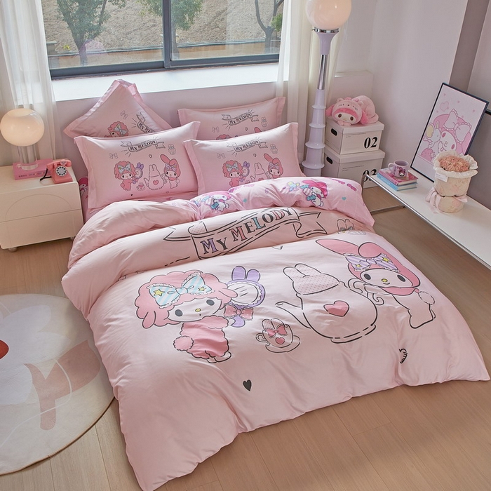 91家纺网 家纺一手货源 找家纺 （总）蘭菲家纺 2026新款全棉三丽欧印花卡通四件套