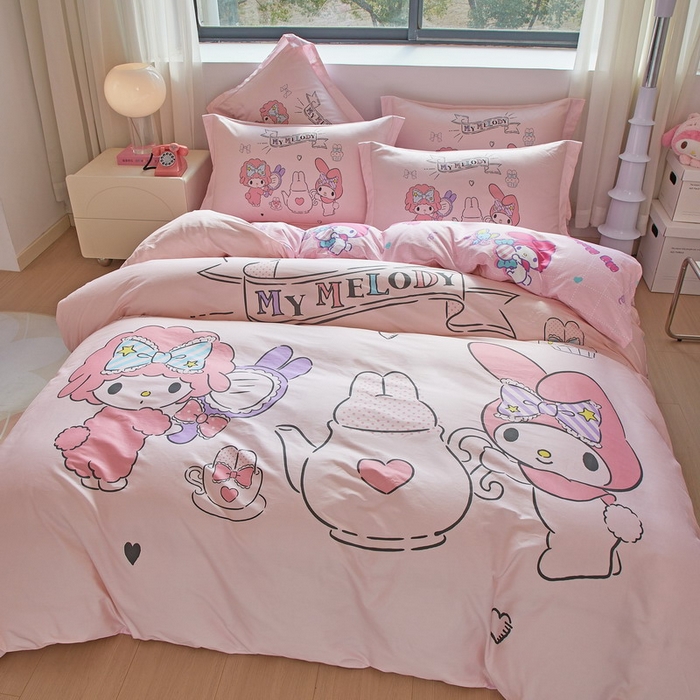 91家纺网 家纺一手货源 找家纺 （总）蘭菲家纺 2026新款全棉三丽欧印花卡通四件套