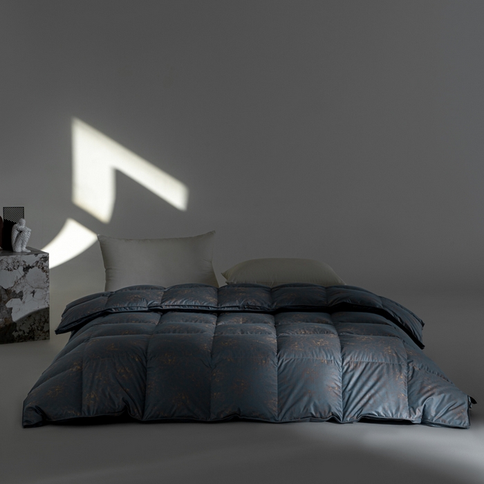 明羽羽绒 2026新款银丝大提花鹅绒被95白鹅绒被芯羽绒被 雾海蓝