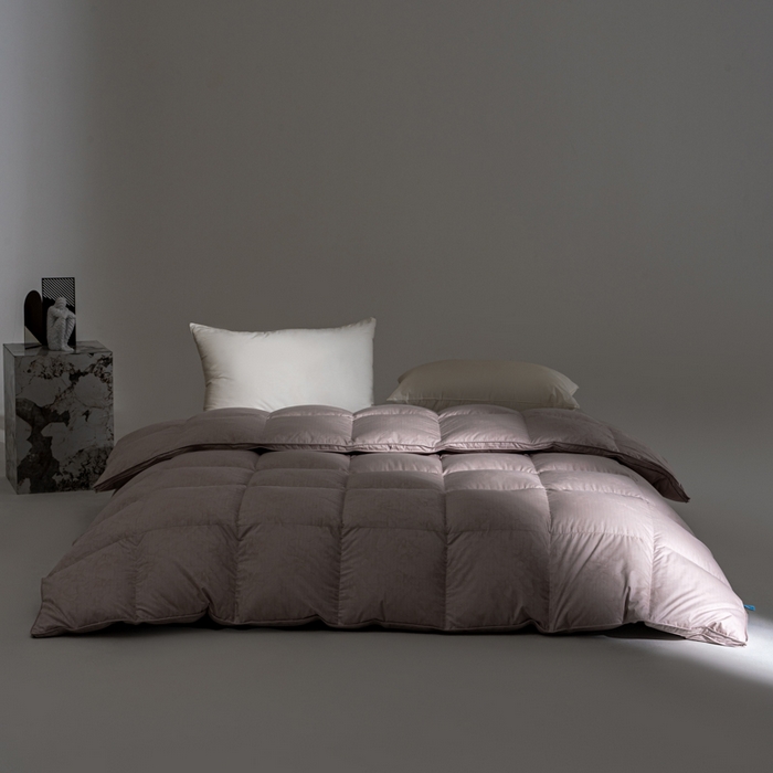 明羽羽绒 2026新款银丝大提花鹅绒被95白鹅绒被芯羽绒被 烟豆沙