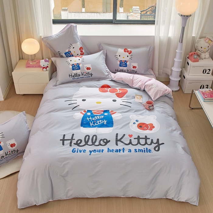 91家纺网 家纺一手货源 找家纺 （总）蘭菲家纺 2026新款全棉三丽欧印花卡通四件套