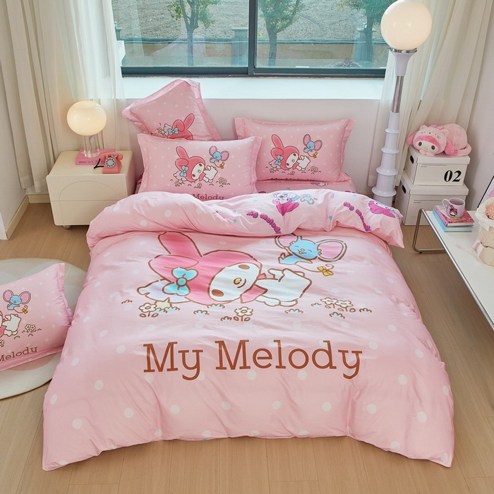 91家纺网 家纺一手货源 找家纺 （总）蘭菲家纺 2026新款全棉三丽欧印花卡通四件套