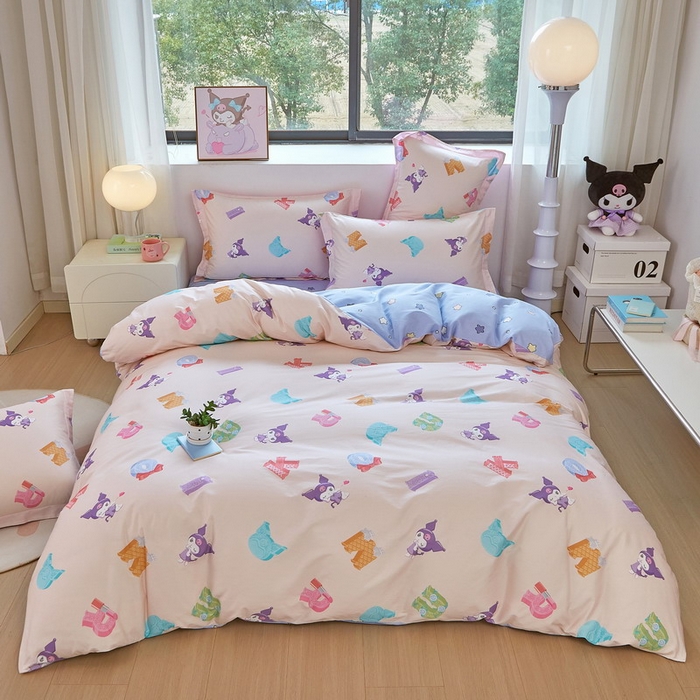 91家纺网 家纺一手货源 找家纺 （总）蘭菲家纺 2026新款全棉三丽欧印花卡通四件套