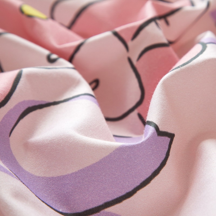 91家纺网 家纺一手货源 找家纺 蘭菲家纺 2026新款全棉三丽欧印花卡通四件套 必爱乐奶茶