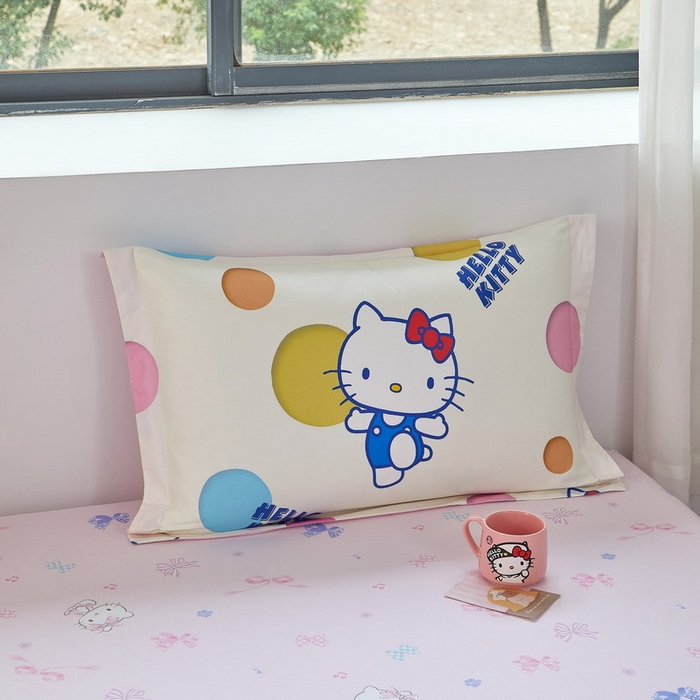 91家纺网 家纺一手货源 找家纺 蘭菲家纺 2026新款全棉三丽欧印花卡通四件套 波点KT