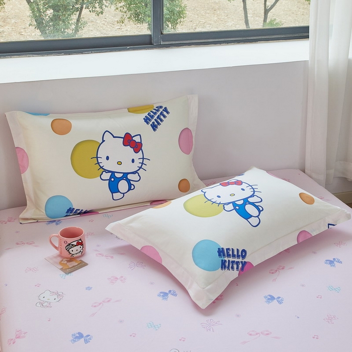 91家纺网 家纺一手货源 找家纺 蘭菲家纺 2026新款全棉三丽欧印花卡通四件套 波点KT