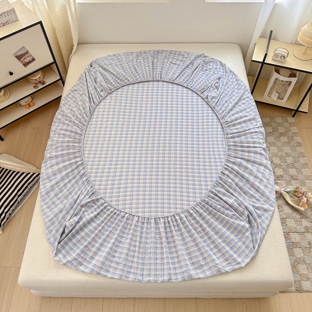 91家纺网 家纺一手货源 找家纺 乐美家纺 2026新款全棉纯棉水洗棉毛巾绣单品床笠单件床笠 吨吨象