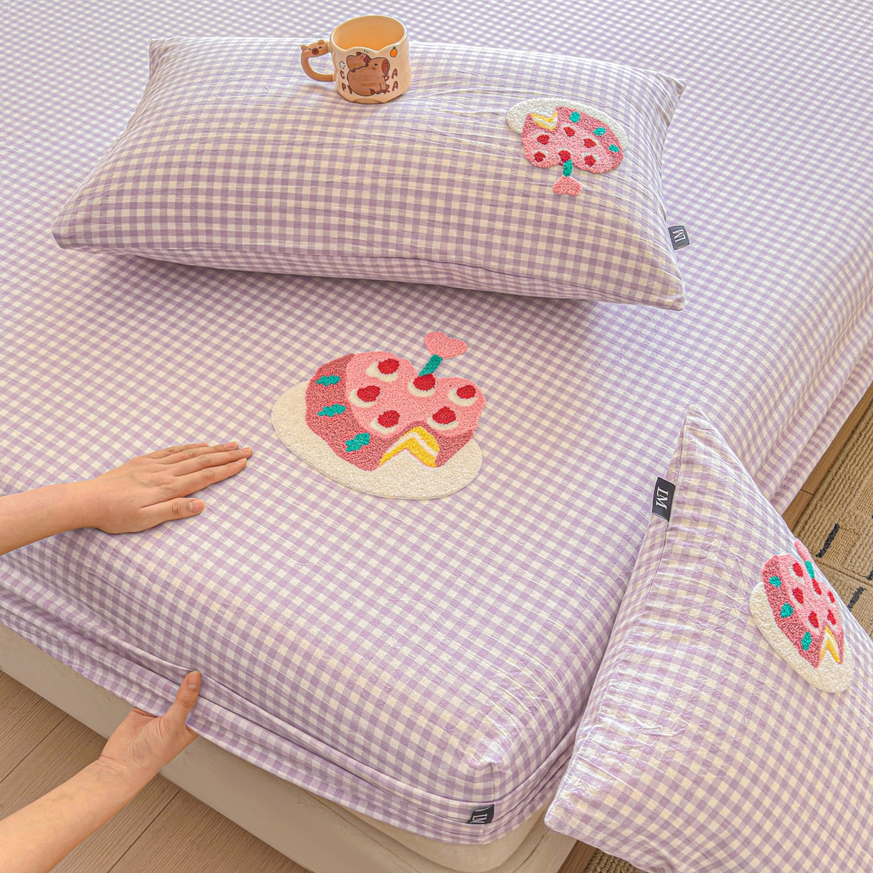 91家纺网 家纺一手货源 找家纺 （总）乐美家纺 2026新款全棉纯棉水洗棉毛巾绣单品床笠单件床笠