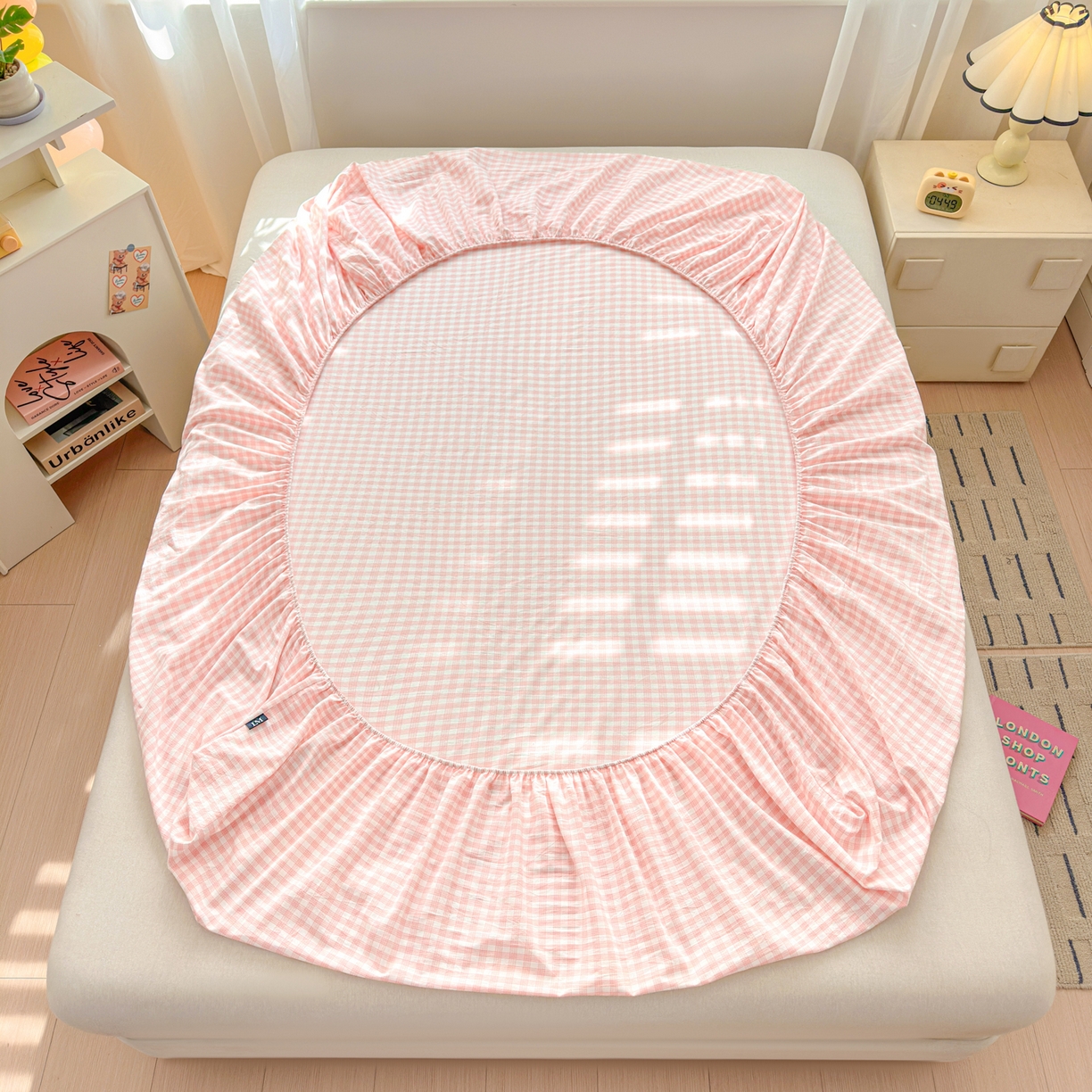 91家纺网 家纺一手货源 找家纺 乐美家纺 2026新款全棉纯棉水洗棉毛巾绣单品床笠单件床笠 小狗凯特