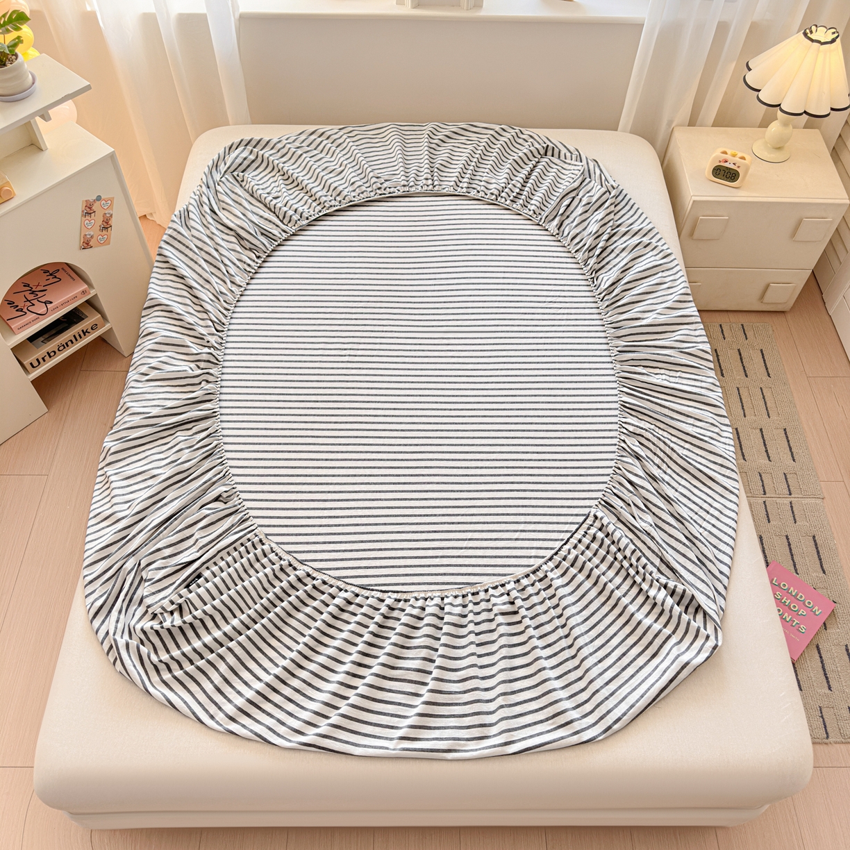 91家纺网 家纺一手货源 找家纺 乐美家纺 2026新款全棉纯棉水洗棉毛巾绣单品床笠单件床笠 舒芙类小熊