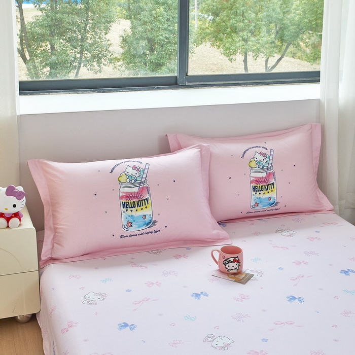 91家纺网 家纺一手货源 找家纺 蘭菲家纺 2026新款全棉三丽欧印花卡通四件套 大杯奶茶KT