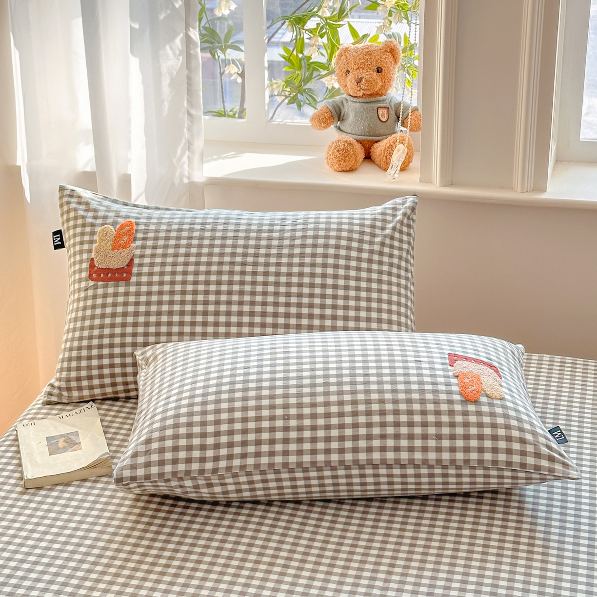 91家纺网 家纺一手货源 找家纺 乐美家纺 2026新款全棉纯棉水洗棉毛巾绣单品床笠单件床笠 吐司熊猫