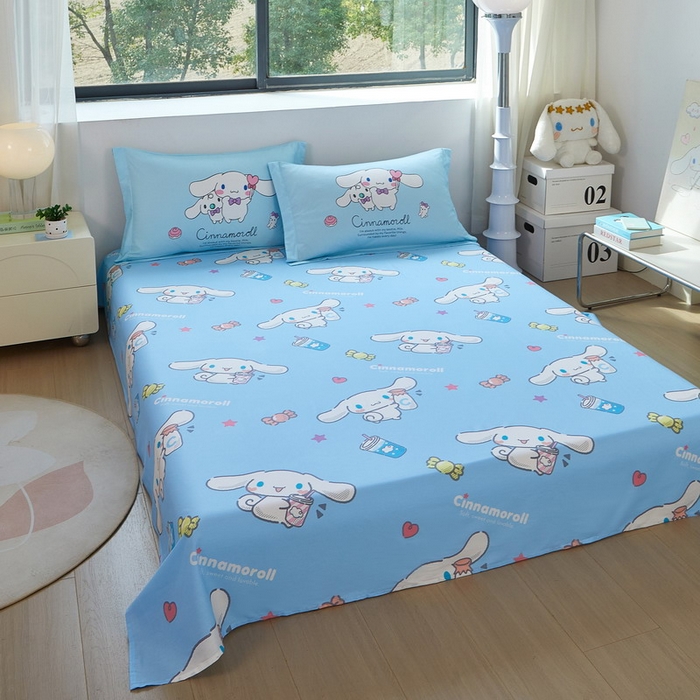 91家纺网 家纺一手货源 找家纺 蘭菲家纺 2026新款全棉三丽欧印花卡通四件套 逛街狗