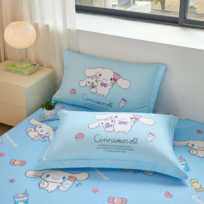 91家纺网 家纺一手货源 找家纺 蘭菲家纺 2026新款全棉三丽欧印花卡通四件套 逛街狗