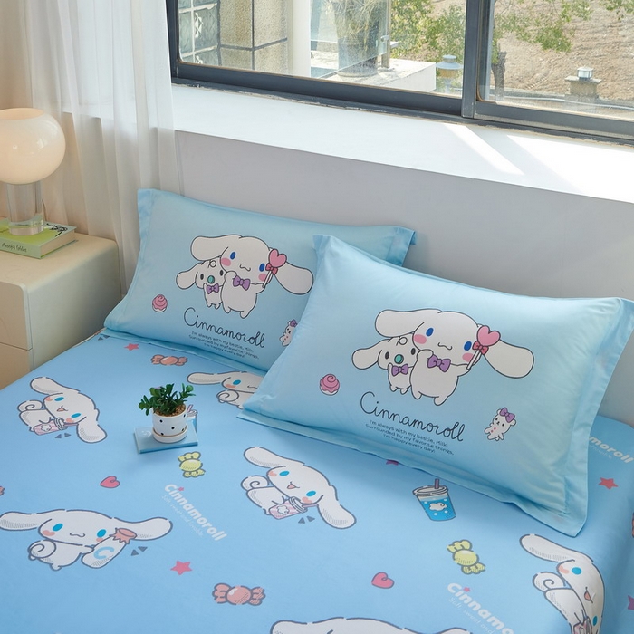 91家纺网 家纺一手货源 找家纺 蘭菲家纺 2026新款全棉三丽欧印花卡通四件套 逛街狗