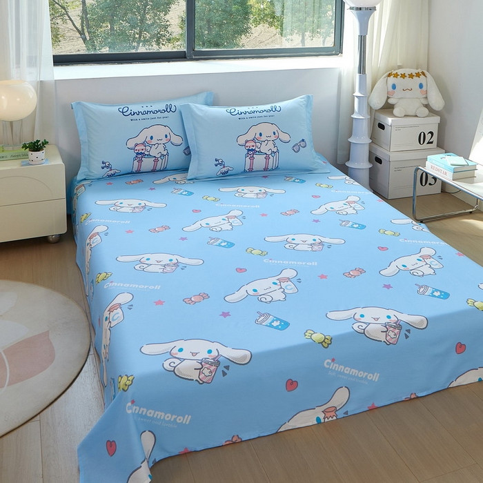 91家纺网 家纺一手货源 找家纺 蘭菲家纺 2026新款全棉三丽欧印花卡通四件套 精致狗狗