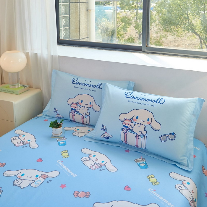 91家纺网 家纺一手货源 找家纺 蘭菲家纺 2026新款全棉三丽欧印花卡通四件套 精致狗狗