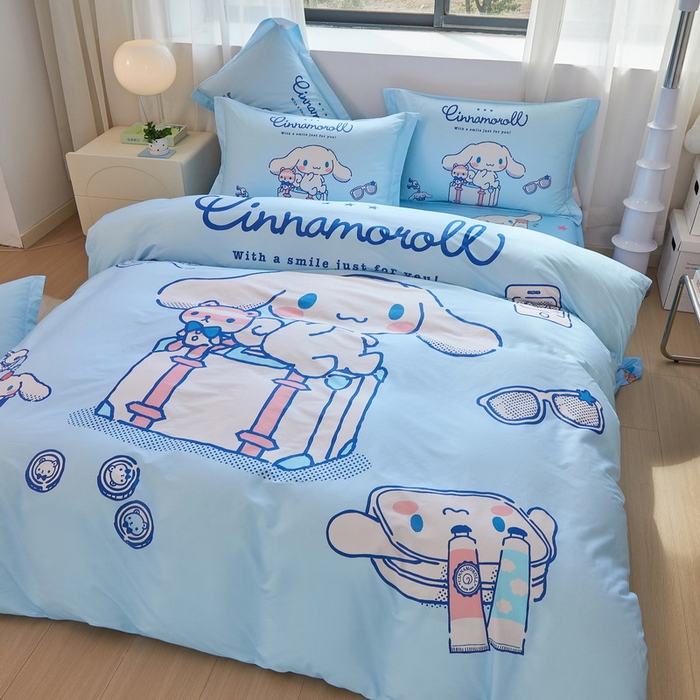 91家纺网 家纺一手货源 找家纺 蘭菲家纺 2026新款全棉三丽欧印花卡通四件套 精致狗狗