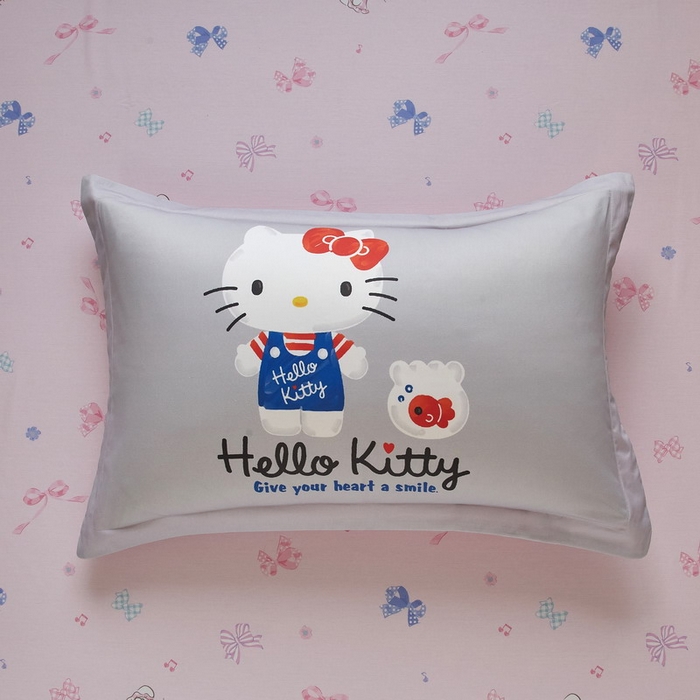 91家纺网 家纺一手货源 找家纺 蘭菲家纺 2026新款全棉三丽欧印花卡通四件套 可爱KT灰