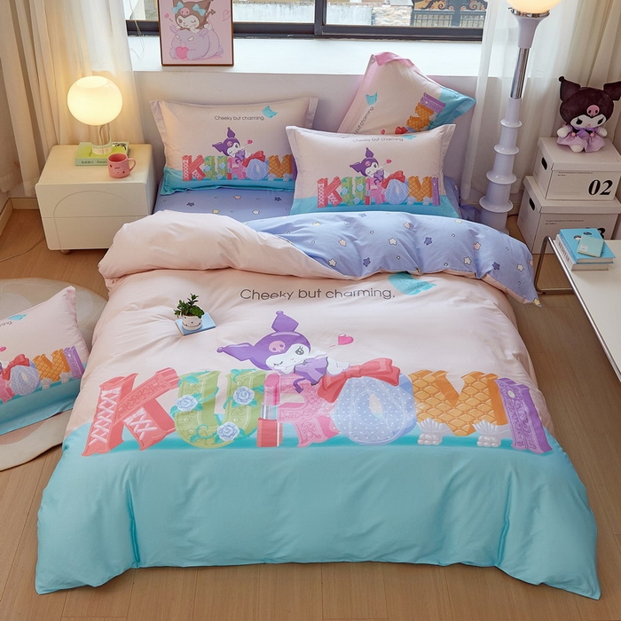 蘭菲家纺 2026新款全棉三丽欧印花卡通四件套 快乐小库