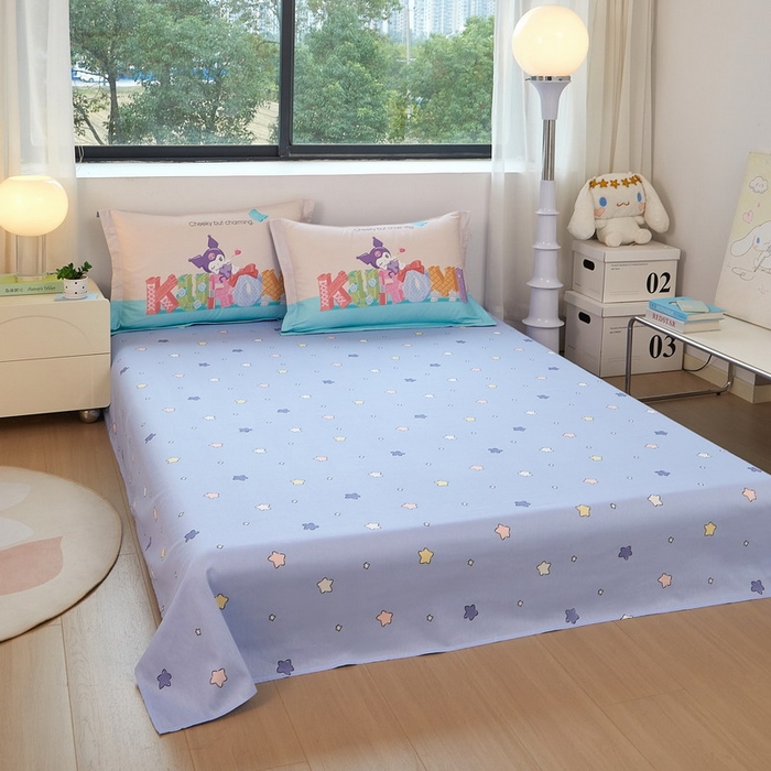 91家纺网 家纺一手货源 找家纺 蘭菲家纺 2026新款全棉三丽欧印花卡通四件套 快乐小库