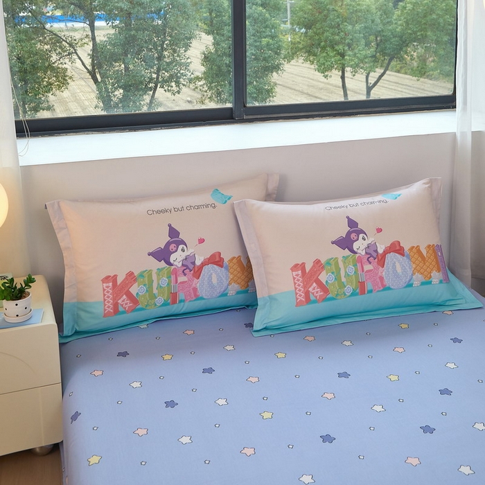 91家纺网 家纺一手货源 找家纺 蘭菲家纺 2026新款全棉三丽欧印花卡通四件套 快乐小库