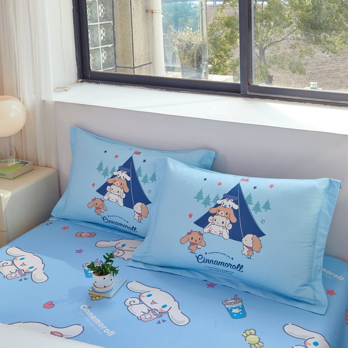 91家纺网 家纺一手货源 找家纺 蘭菲家纺 2026新款全棉三丽欧印花卡通四件套 露营快乐