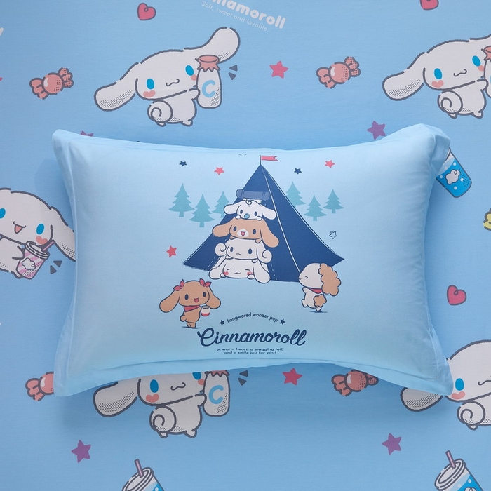 91家纺网 家纺一手货源 找家纺 蘭菲家纺 2026新款全棉三丽欧印花卡通四件套 露营快乐