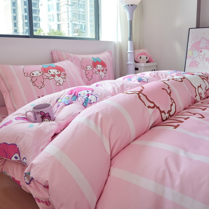 91家纺网 家纺一手货源 找家纺 蘭菲家纺 2026新款全棉三丽欧印花卡通四件套 美乐必爱