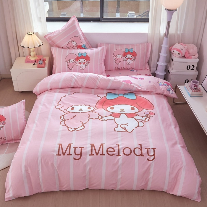 91家纺网 家纺一手货源 找家纺 蘭菲家纺 2026新款全棉三丽欧印花卡通四件套 美乐必爱