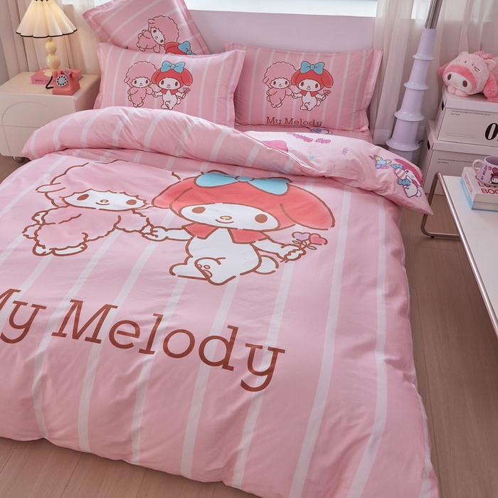 91家纺网 家纺一手货源 找家纺 蘭菲家纺 2026新款全棉三丽欧印花卡通四件套 美乐必爱